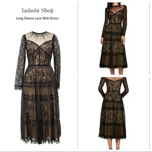 Like NEW Tadashi Shoji black lace midi dress size 4